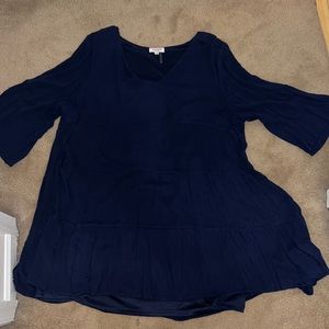 Chic Soul Navy Bell Sleeve Dress